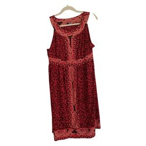 INC Sleeveless dress, red and black, size XL